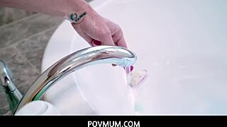 POV: Lick Stepmom Dee Williams' Pink Pussy While Shaving Her Bush!