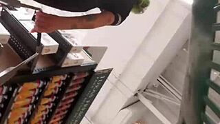 big ass latina shakes culona booty in supermarket