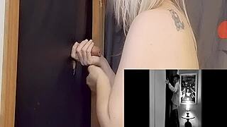 whoa, sucking that monster cock at gloryhole deep!