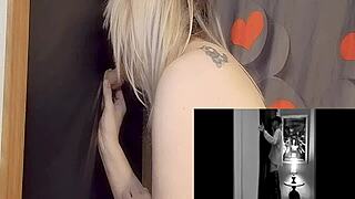 whoa, sucking that monster cock at gloryhole deep!