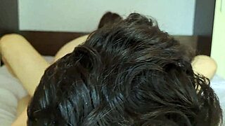 masked girlfriend teases reverse cowgirl ride after cumshot