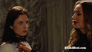 Curvy Lesbian Slaves Finger and Lick for Mistress Orgasm