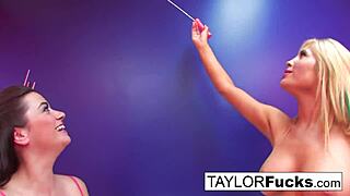 Ever watched sexy brunettes tease their big tits in bubbly lesbian fun?