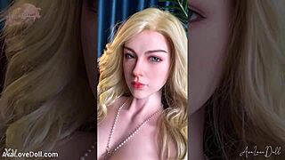 horny lubby blonde babe with huge tits shows off lingerie body