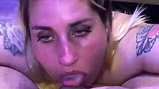 Deepvane slurps blonde pussy then gags on black cock