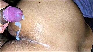 he kept pounding after cumming on her ass??