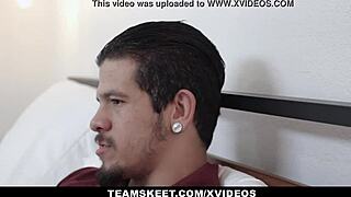 bracefaced blonde anastasia knight slurps stepbro's monster cock doggystyle