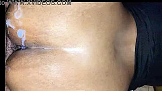 he kept pounding after cumming on her ass??