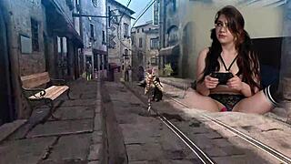 lovense gamer bimbo brunette pigtails vibes to bayonetta orgasm episode 4