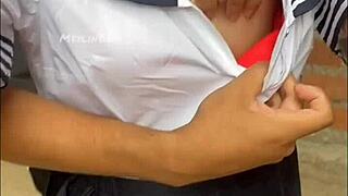 damn my hot neighbor lost bet wears japanese school uniform we fuck while boyfriend works!