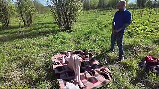 Sunbathing Skinny Nympho Gets Rough Public Doggystyle Lesson Cumshot