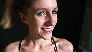 pixie pie petite blonde sucks cock deep then rides for facial cumshot 😘💦