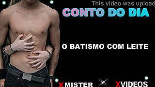 batismo sprays thick leite all over brazilian erotic style!