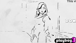 sexy blonde milf strips lingerie rips clothes for playboy posing