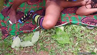 sport manager gives curvy black teen outdoor doggy pounding