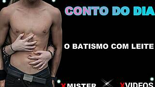 batismo sprays thick leite all over brazilian erotic style!