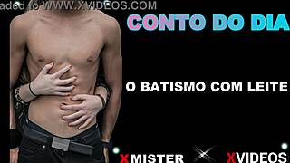batismo sprays thick leite all over brazilian erotic style!