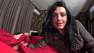 Deep-Throat Rides Fat Cock Then Cum Play in Down-Jacket