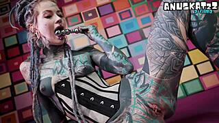 skinny goth newbie takes first anal on big cock with squirting orgasm