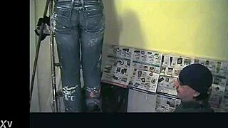 Painter sniffs sweaty work socks on slave's humiliated feet