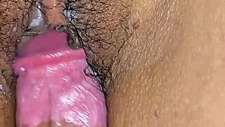 hey watch this exotic milf housewife moan as hubby films her hairy wet pussy creampie interracial fun up close