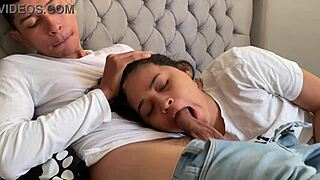 Perverted stepdad rams monster cock into petite mouth until cumshot