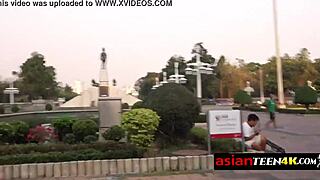 Desperate Tourist Hunts Petite Horny Asian Teen for Outdoor Fuck Frenzy