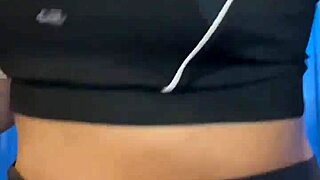 post workout hottie masturbates in crowded bathroom