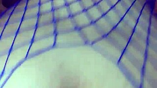 curly amateur slut fucks wildly in stockings!