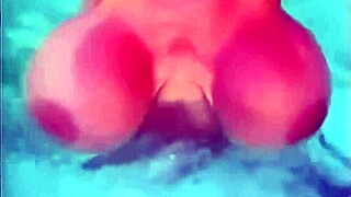 big tits bouncing wildly as she jumps