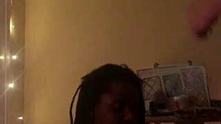 Amateur ebony babe's homemade lips wrap tight around cock