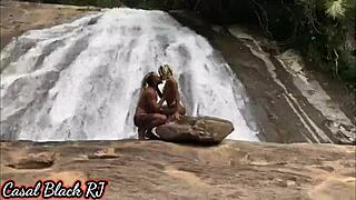 Amandinha Black RJ and Edu Black RJ discover magical nature spot for interracial big cock pussy pounding