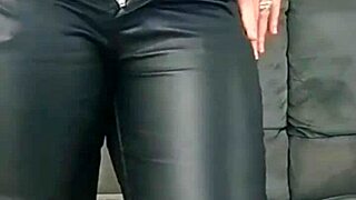 watch this mature slut tease in leather lingerie pov solo