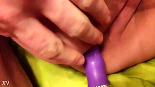 Vibrating toy plunges deep into craving ass cheeks