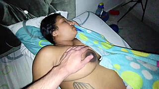 close up fucking pregnant keilimar's big tits missionary creampie on ass