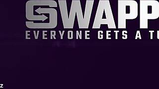 long-lost stepsisters seduce stepbrothers and pop their cherries in nasty group kiss