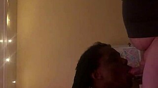 Amateur ebony babe's homemade lips wrap tight around cock