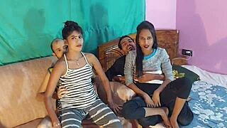 two desi girls fucked hard by boyfriends hanif and manik in sweaty interracial foursome party?