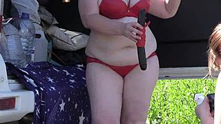 Voyeur Hidden Cam Spies Chubby Milf Lesbians. Big Asses Lingerie in Park