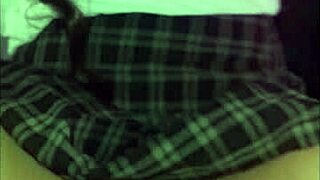 Naughty teen convinced by horny director for school creampie fuck