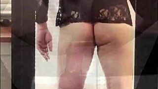 sexy sissy shemale struts in boots fishnets heels teasing ass and feet publicly