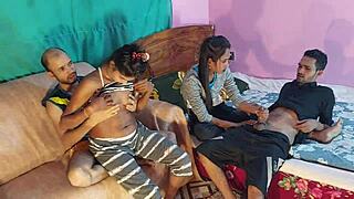 two desi girls fucked hard by boyfriends hanif and manik in sweaty interracial foursome party?