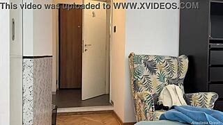 i droped towel on delivery guy saw my big tits omg