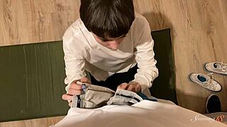 alisa's pretty teen lips wrap around dorian's huge cock perfectly