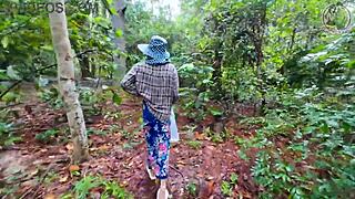 Thai Girl Stops Forest Walk for Outdoor Creampie Doggystyle