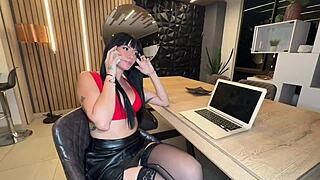 sexy brunette secretary begs for office pov big dick fuck