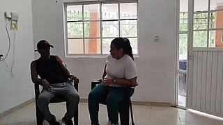 Chubby latina neighbor moans through rough pounding while hubby works?