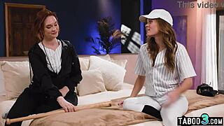 redhead milf coach siri dahl straps on to fuck teen pussy