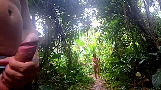 Pov Skinny Brunette Public Trail Handjob Risk