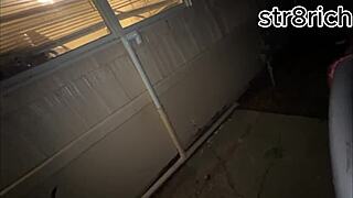 Str8rich rams ebony 18+ stepsister's creamy asshole outdoors for her first rough anal domination squirting orgasm.